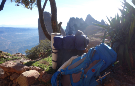 a person sitting on a rock
