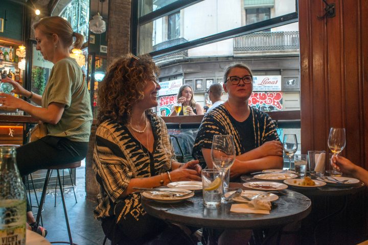 Clients and guide enjoying tapas