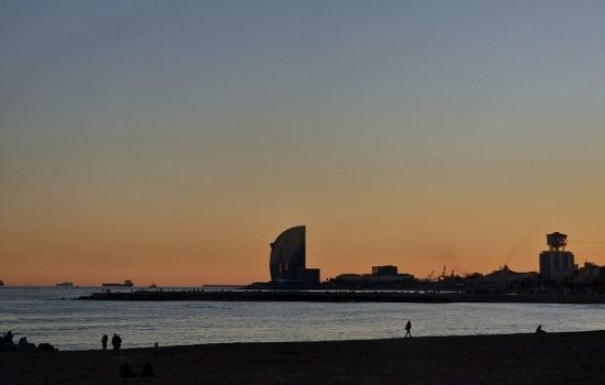 a sunset over a body of water