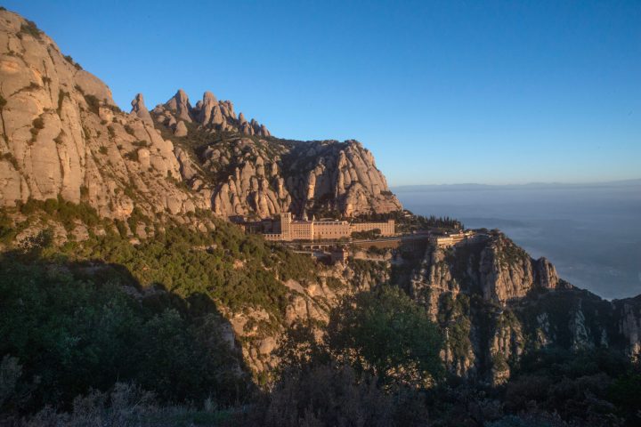 a canyon with a mountain in the background