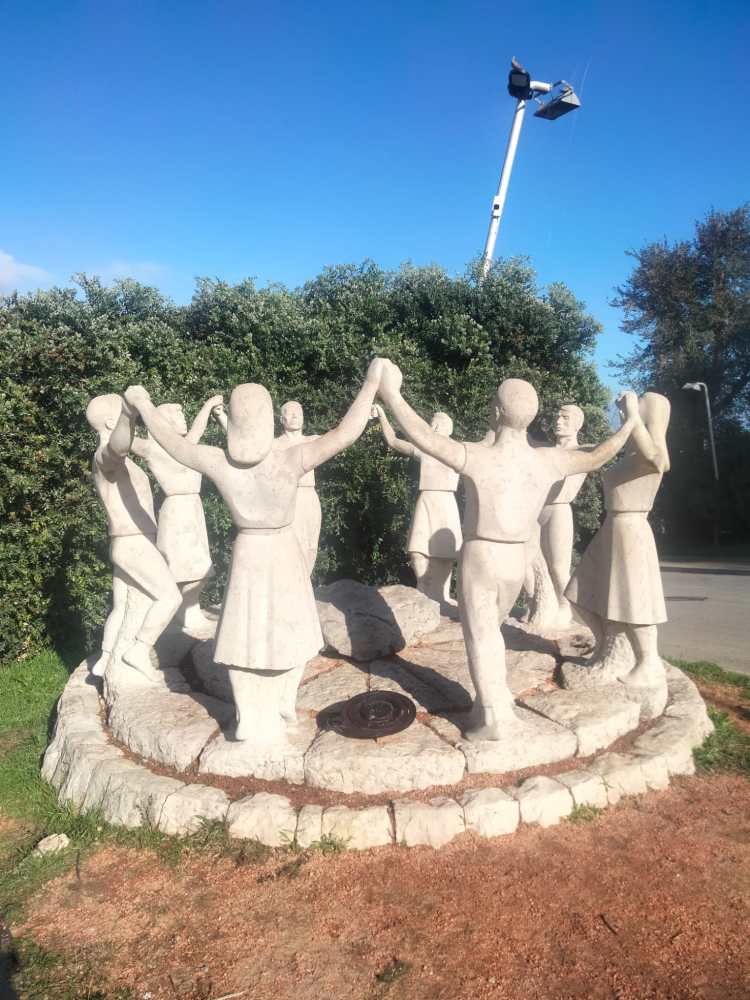 A monument on Montjuïc depicting Catalans performing the traditional Sardana dance