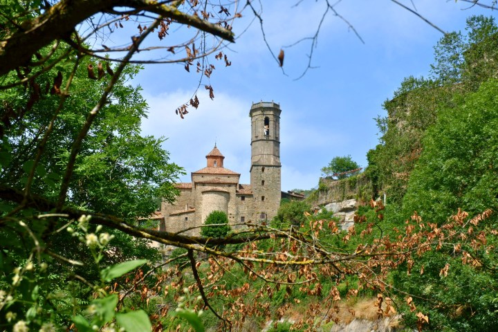 Small town of Rupit seen from the trail
